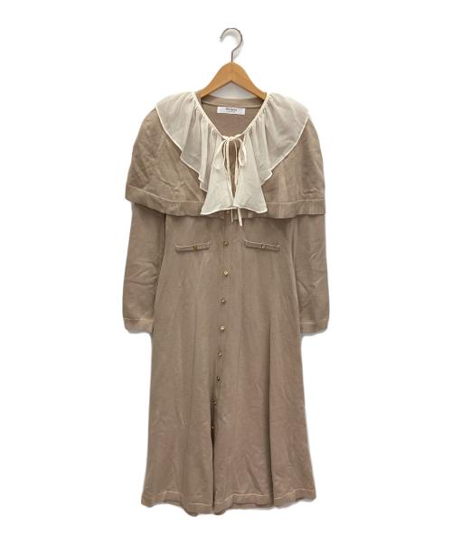 HER LIP TO（ハーリップトゥ）HER LIP TO (ハーリップトゥ) ニットワンピース ベージュ サイズ:Mの古着・服飾アイテム