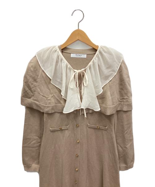 HER LIP TO（ハーリップトゥ）HER LIP TO (ハーリップトゥ) ニットワンピース ベージュ サイズ:Mの古着・服飾アイテム