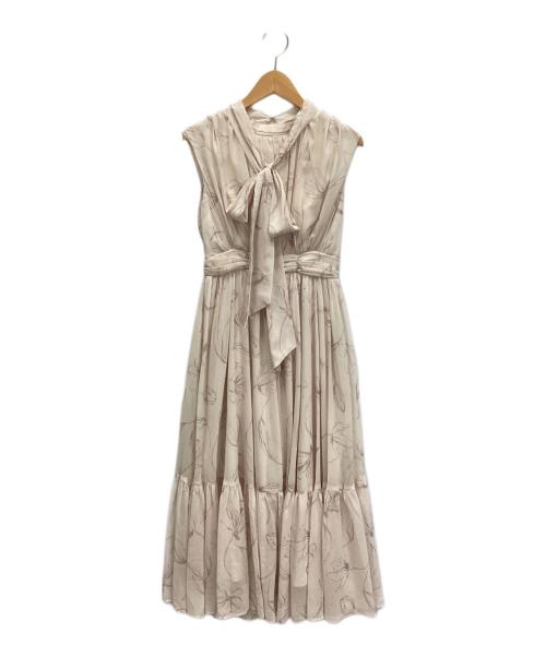 HER LIP TO（ハーリップトゥ）HER LIP TO (ハーリップトゥ) ノースリーブ・キャミソールワンピース ベージュ サイズ:Sの古着・服飾アイテム