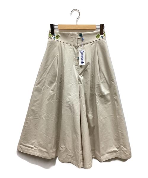 Jocomomola（ホコモモラ）Jocomomola (ホコモモラ) フラワー刺繍ワイドパンツ アイボリー サイズ:XL 未使用品の古着・服飾アイテム