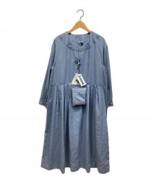 Jocomomola（ホコモモラ）の古着「長袖ワンピース」｜ブルー