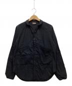 KAPITALキャピタル）の古着「ガーゼリネンヘリンボンスタンドペニーシャツ」｜ネイビー