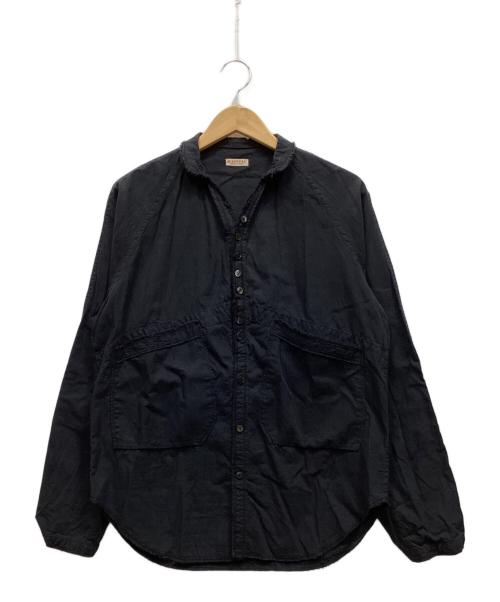 KAPITAL（キャピタル）KAPITAL (キャピタル) ガーゼリネンヘリンボンスタンドペニーシャツ ネイビー サイズ:1の古着・服飾アイテム