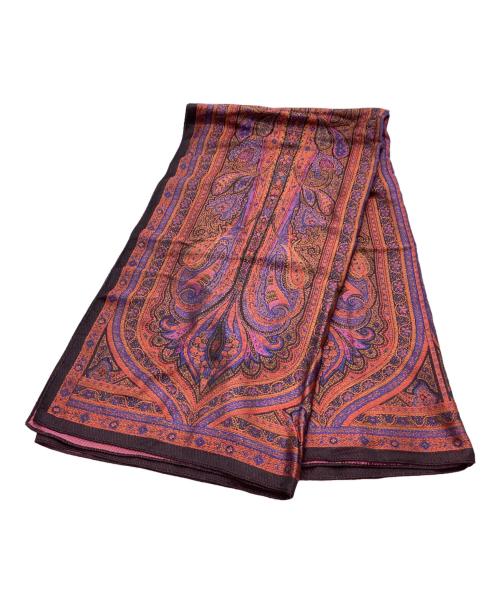 Yves Saint Laurent（イヴサンローラン）Yves Saint Laurent (イヴサンローラン) ストール レッド×パープルの古着・服飾アイテム