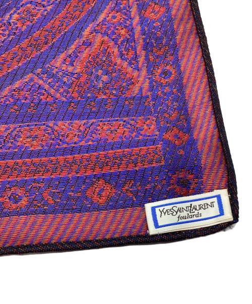 Yves Saint Laurent（イヴサンローラン）Yves Saint Laurent (イヴサンローラン) ストール レッド×パープルの古着・服飾アイテム