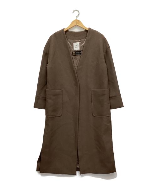 1er Arrondissement（プルミエ アロンディスモン）1er Arrondissement (プルミエ アロンディスモン) ノーカラーコート ブラウン サイズ:38の古着・服飾アイテム