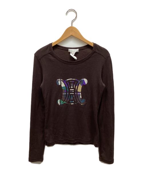 CELINE（セリーヌ）CELINE (セリーヌ) 長袖カットソー ブラウン サイズ:Sの古着・服飾アイテム