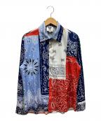 tidebearタイドベア）の古着「長袖シャツ」｜ブルー×レッド×グリーン