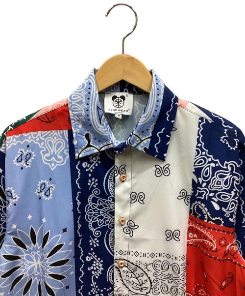 tidebear（タイドベア）tidebear (タイドベア) 長袖シャツ ブルー×レッド×グリーン サイズ:Mの古着・服飾アイテム