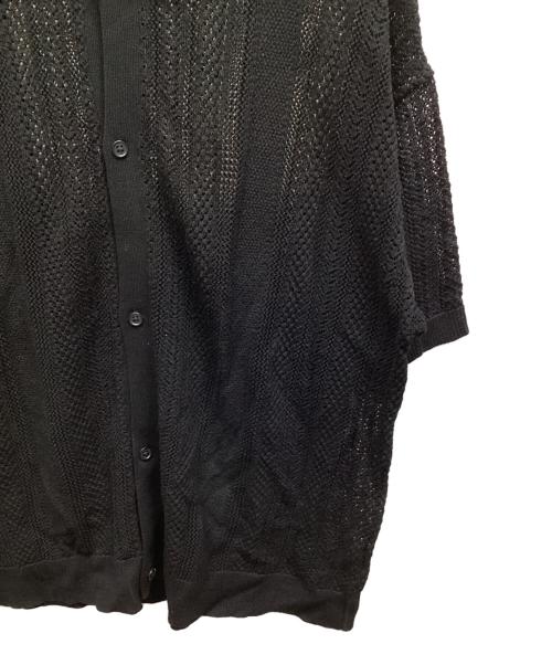 RAGEBLUE（レイジブルー）RAGEBLUE (レイジブルー) 透かし編み半袖ニットシャツ ブラック サイズ:Mの古着・服飾アイテム