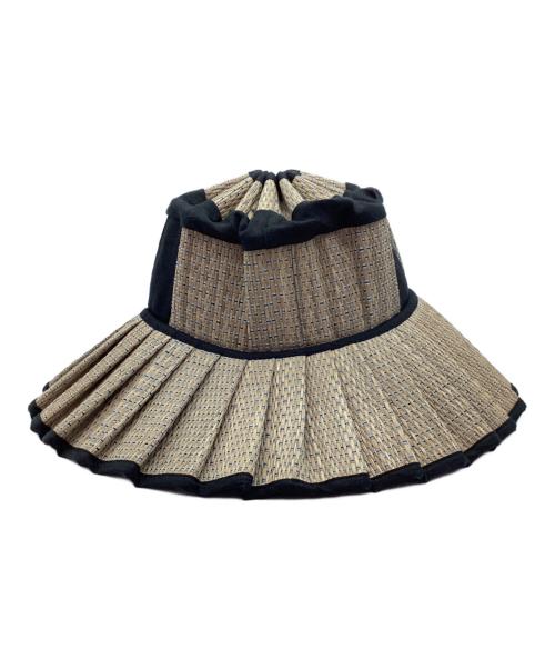 Lorna Murray（ローナマーレイ）Lorna Murray (ローナマーレイ) プリーツハット ベージュ×ブラック 未使用品の古着・服飾アイテム