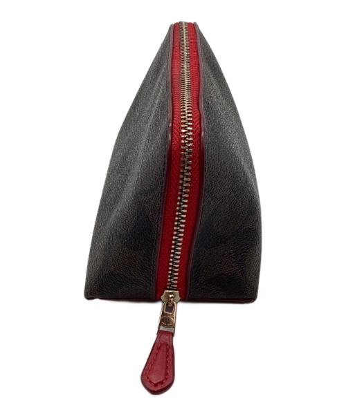 COACH（コーチ）COACH (コーチ) ポーチ ブラウン×レッドの古着・服飾アイテム