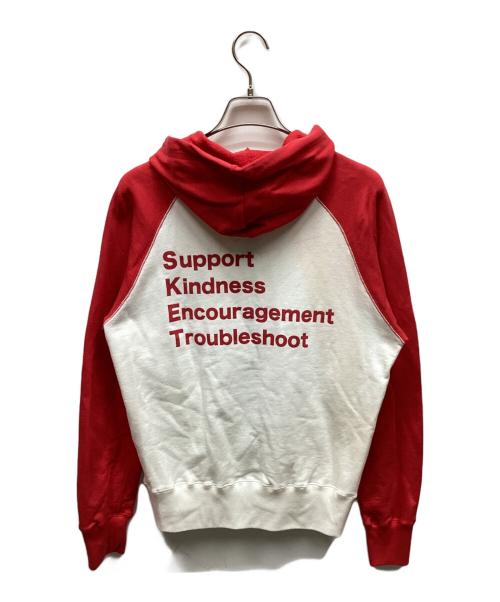 sket dance（スケットダンス）sket dance (スケットダンス) ジップパーカー ホワイト×レッド サイズ:Mの古着・服飾アイテム