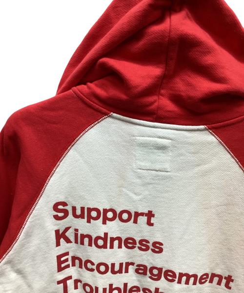 sket dance（スケットダンス）sket dance (スケットダンス) ジップパーカー ホワイト×レッド サイズ:Mの古着・服飾アイテム