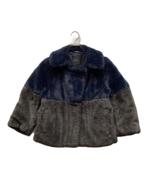 AMERICAN RAG CIE（アメリカンラグシー）AMERICAN RAG CIE (アメリカンラグシー) ファージャケット ネイビー×グレー サイズ:Fの古着・服飾アイテム