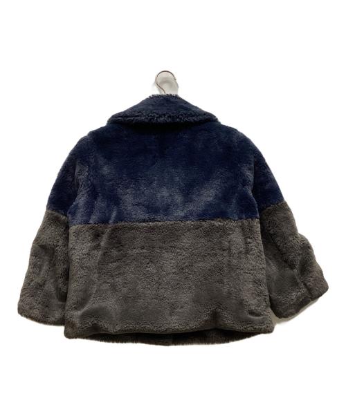 AMERICAN RAG CIE（アメリカンラグシー）AMERICAN RAG CIE (アメリカンラグシー) ファージャケット ネイビー×グレー サイズ:Fの古着・服飾アイテム