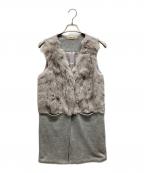 Titilate Valetティティレイトヴァレット）の古着「Vネックラビットファーニットジレ」｜ライトグレー