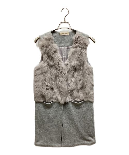 Titilate Valet（ティティレイトヴァレット）Titilate Valet (ティティレイトヴァレット) Vネックラビットファーニットジレ ライトグレー サイズ:38の古着・服飾アイテム