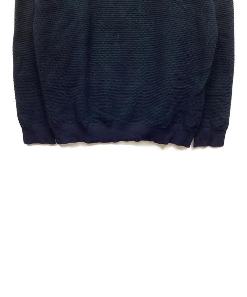 BEAMS（ビームス）BEAMS (ビームス) 12ゲージ 鹿の子 クルーネック ニット ネイビー×グリーン サイズ:XLの古着・服飾アイテム