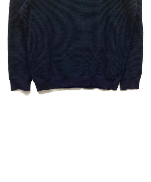 BEAMS（ビームス）BEAMS (ビームス) 12ゲージ 鹿の子 クルーネック ニット ネイビー×グリーン サイズ:XLの古着・服飾アイテム