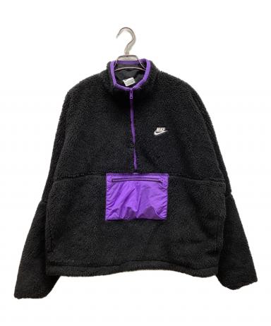 Nike ジップアップジャケット ブラック/パープル 中古・古着通販】NIKE (ナイキ) アノラック ハーフジップフリース