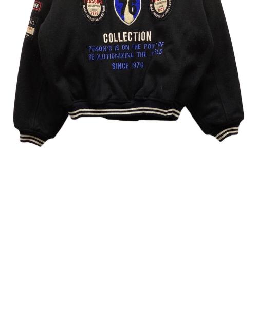 PERSON'S（パーソンズ）PERSON'S (パーソンズ) ワッペンジャンパー ブラック サイズ:ONEの古着・服飾アイテム