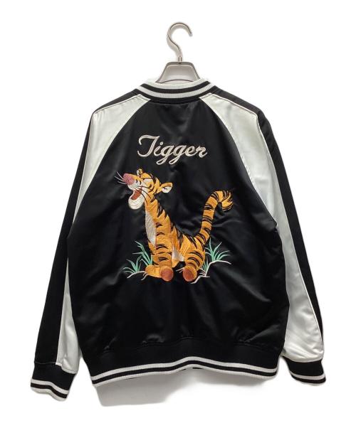 DISNEY（ディズニー）DISNEY (ディズニー) スカジャン ホワイト×ブラック サイズ:Lの古着・服飾アイテム
