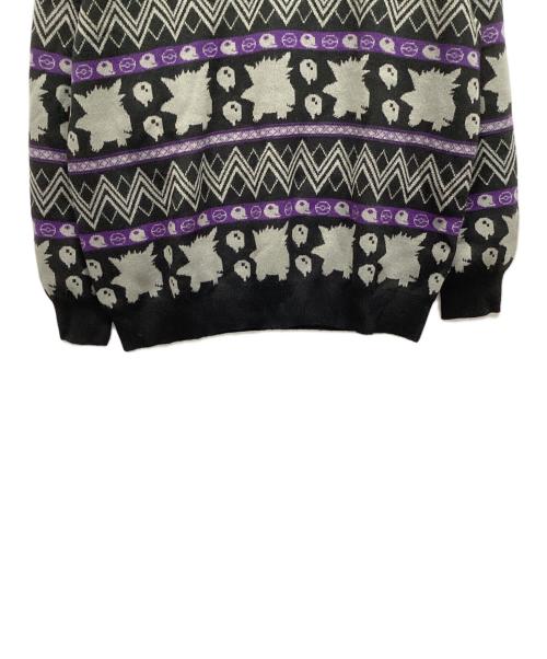 pokemon（ポケモン）pokemon (ポケモン) ゲンガーハイゲージニット ブラック×パープル サイズ:XLの古着・服飾アイテム