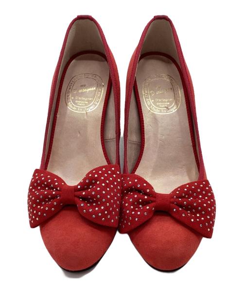 Shinzone（シンゾーン）Shinzone (シンゾーン) スウェードパンプス レッド サイズ:23の古着・服飾アイテム