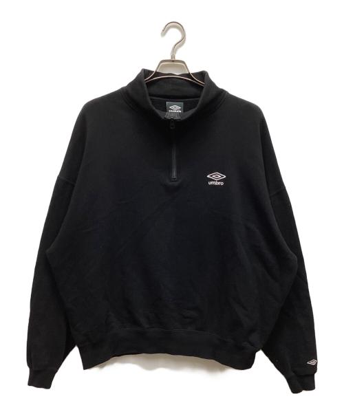 UMBRO（アンブロ）UMBRO (アンブロ) ハーフジップスウェット ブラック サイズ:Mの古着・服飾アイテム