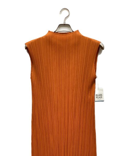 PLEATS PLEASE（プリーツプリーズ）PLEATS PLEASE (プリーツプリーズ) ノースリーブワンピース オレンジ サイズ:3 未使用品の古着・服飾アイテム
