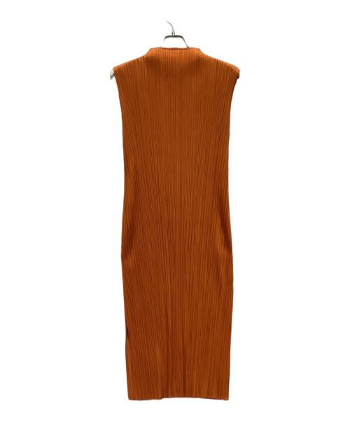 PLEATS PLEASE（プリーツプリーズ）PLEATS PLEASE (プリーツプリーズ) ノースリーブワンピース オレンジ サイズ:3 未使用品の古着・服飾アイテム