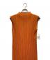 PLEATS PLEASE (プリーツプリーズ) ノースリーブワンピース オレンジ サイズ:3 未使用品：25000円