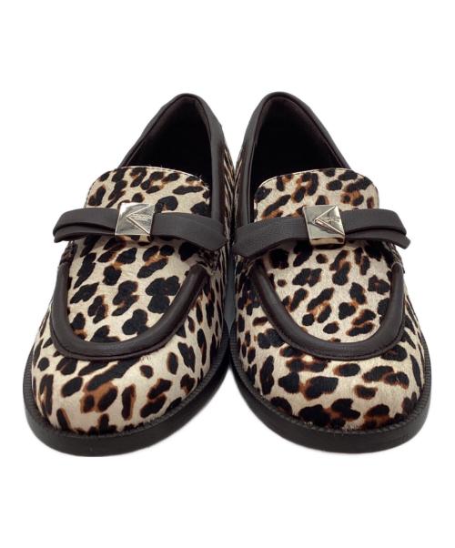 Kate Spade（ケイトスペード）Kate Spade (ケイトスペード) DECO BOW HC LOAFER ブラウン×ベージュ サイズ:6の古着・服飾アイテム