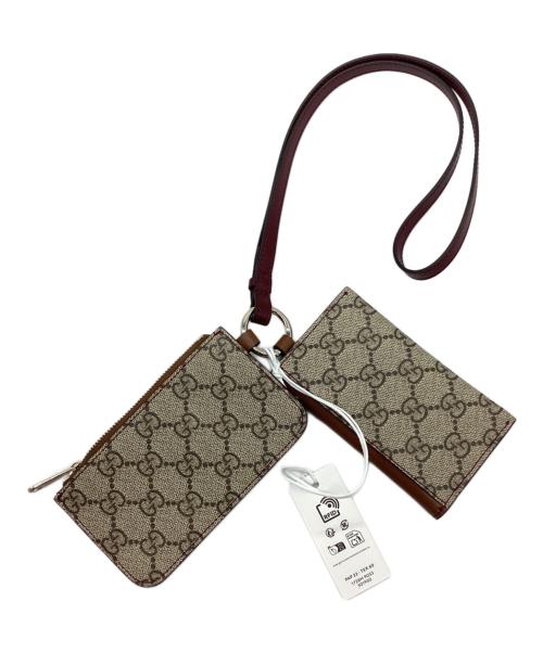 GUCCI（グッチ）GUCCI (グッチ) マルチファンクションネックストラップ ベージュ×ブラウンの古着・服飾アイテム