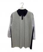 KUOSEクオセ）の古着「長袖ワンピース」｜グレー×ネイビー