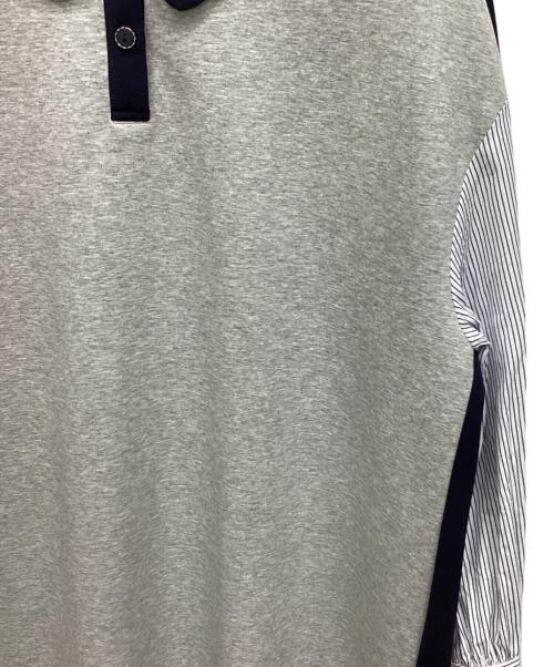 KUOSE（クオセ）KUOSE (クオセ) 長袖ワンピース グレー×ネイビー サイズ:Lの古着・服飾アイテム