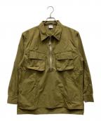 Championチャンピオン）の古着「ハーフジップシャツ」｜オリーブ