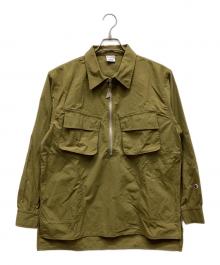 Champion（チャンピオン）の古着「ハーフジップシャツ」｜オリーブ