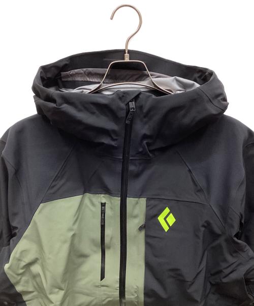 BLACK DIAMOND（ブラックダイヤモンド）BLACK DIAMOND (ブラックダイヤモンド) リーコンストレッチプロシェル ブラック×グリーン サイズ:L 未使用品の古着・服飾アイテム
