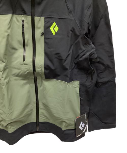 BLACK DIAMOND（ブラックダイヤモンド）BLACK DIAMOND (ブラックダイヤモンド) リーコンストレッチプロシェル ブラック×グリーン サイズ:L 未使用品の古着・服飾アイテム