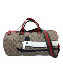 GUCCI（グッチ）の古着「プリントGGトップハンドルバッグ」｜ブラウン×レッド