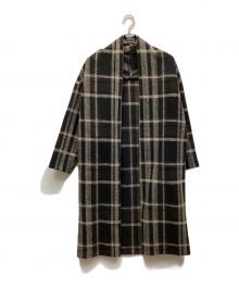 SIMPLICITE（シンプリシテ）の古着「ガウンコート」｜ブラック×ベージュ