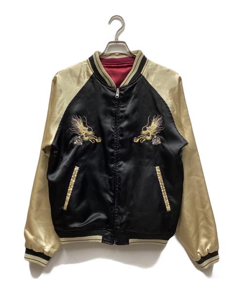 -（-）- (-) リバーシブルスカジャン ブラック×ボルドー サイズ:Lの古着・服飾アイテム