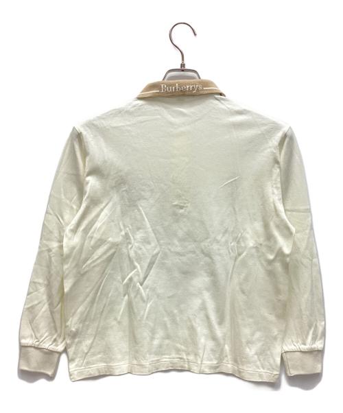 Burberry's（バーバリーズ）Burberry's (バーバリーズ) 長袖ポロシャツ ホワイト×ベージュ サイズ:Mの古着・服飾アイテム