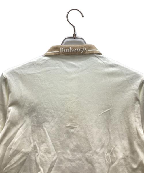 Burberry's（バーバリーズ）Burberry's (バーバリーズ) 長袖ポロシャツ ホワイト×ベージュ サイズ:Mの古着・服飾アイテム