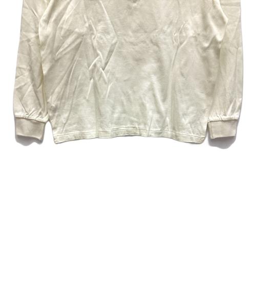 Burberry's（バーバリーズ）Burberry's (バーバリーズ) 長袖ポロシャツ ホワイト×ベージュ サイズ:Mの古着・服飾アイテム