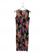 PLEATS PLEASEプリーツプリーズ）の古着「総柄ノースリーブ ロングワンピース」｜マルチカラー