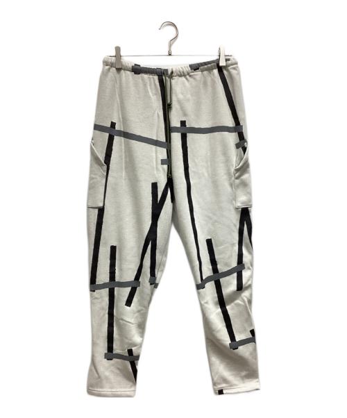 le coq sportif（ルコックスポルティフ）le coq sportif (ルコックスポルティフ) イージーパンツ ホワイト×ブラック サイズ:Mの古着・服飾アイテム