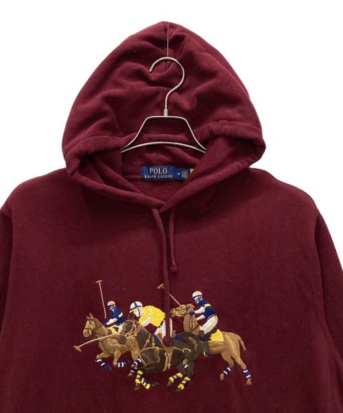 POLO RALPH LAUREN（ポロ・ラルフローレン）POLO RALPH LAUREN (ポロ・ラルフローレン) プルオーバーパーカー レッド サイズ:Sの古着・服飾アイテム